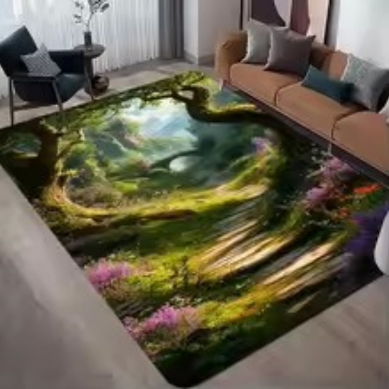 Commercial Road Printing - Ковер с 3D-оптической иллюзией: лесной пейзаж,